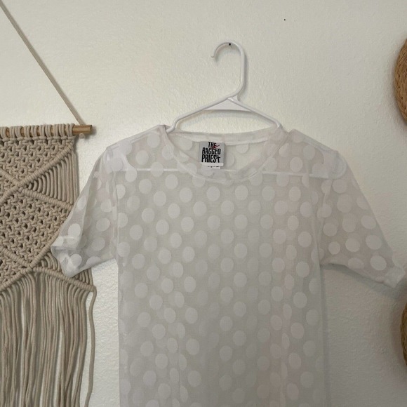 The Ragged Priest White Sheer Polka Dot Dress - Picture 3 of 6